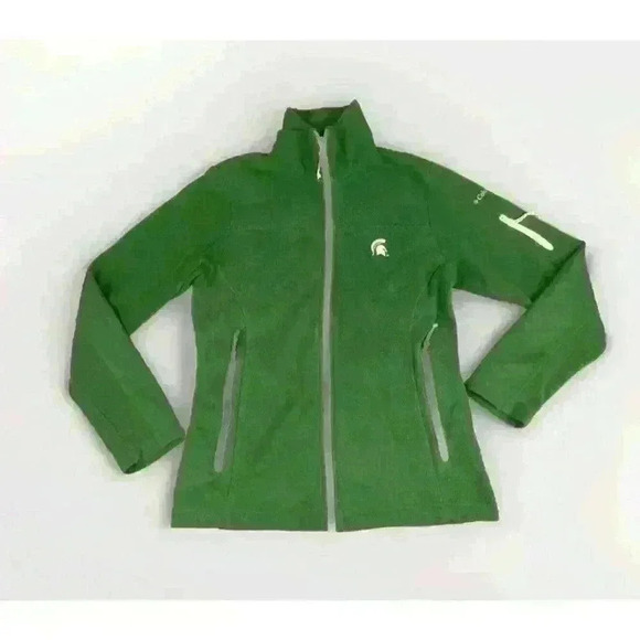 COLUMBIA GREEN SPARTANS MICHIGAN STATE FLEECE ZIP Women’s Small JACKET - Picture 1 of 11